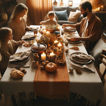 Warm Autumn Linen Tablecloths: Inviting Decor for Cozy Celebrations