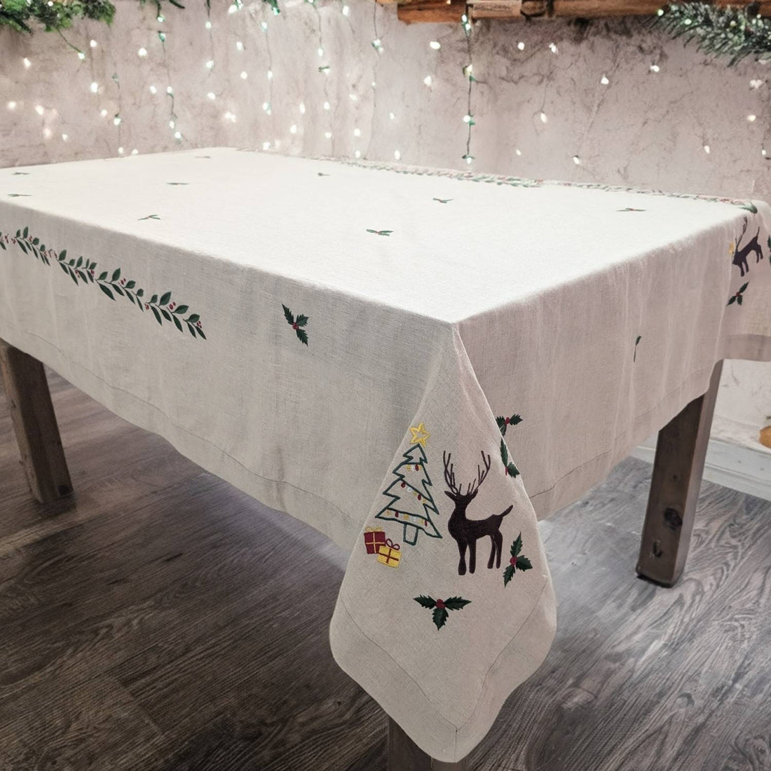 100% European Flax Nordic Winter Linen Table Collection