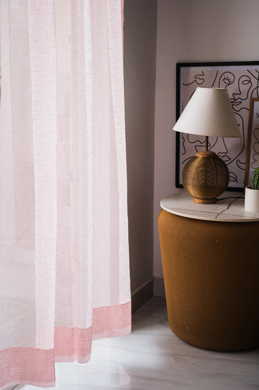Linen Sheer Curtain in Pink