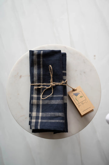 Linen Kitchen Towel in Blue
