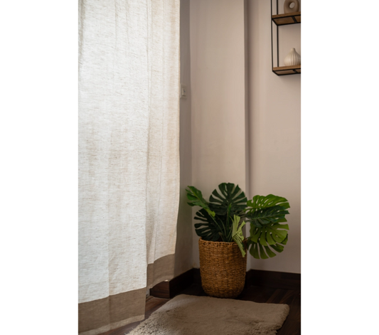 Linen Semi-Sheer Curtain in Light Natural