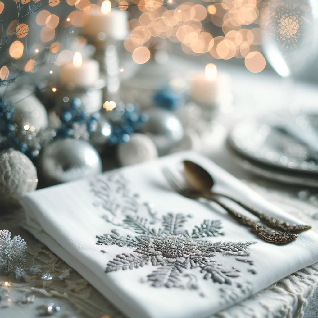 Elegant Winter Linen Tablecloths: Festive Decor for Holiday Tables