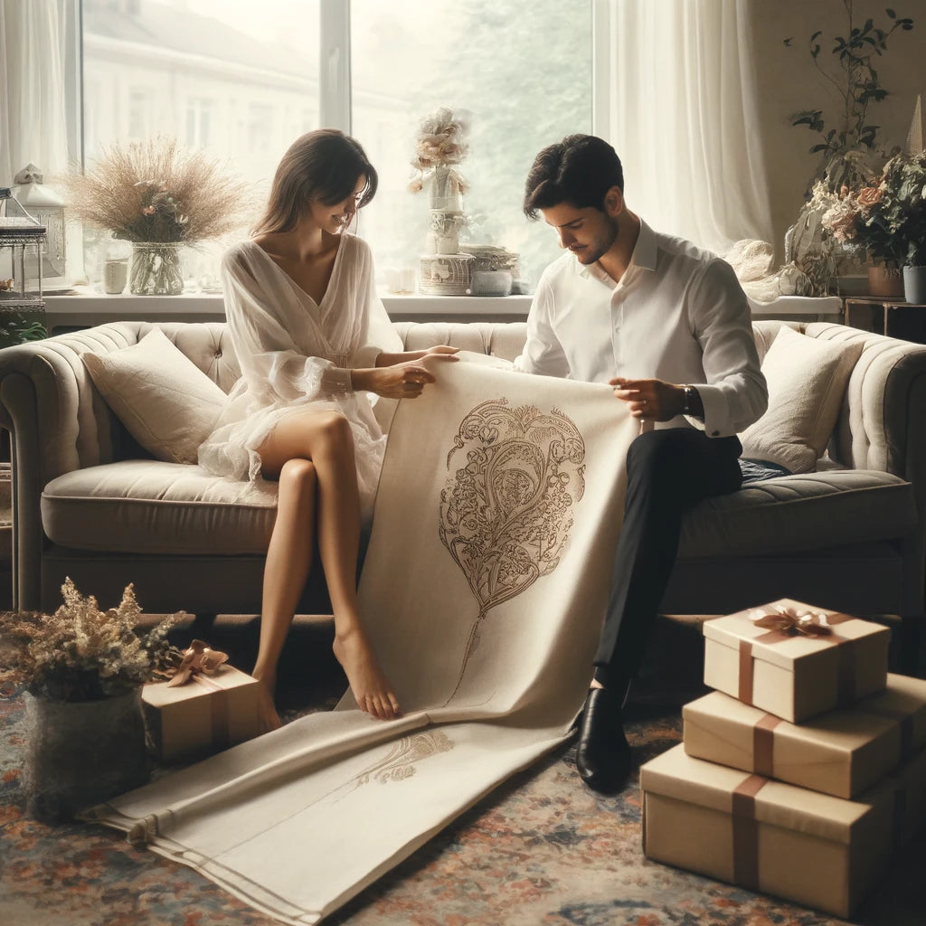Embroidered Linen Tablecloth: A Timeless & Romantic Wedding Gift