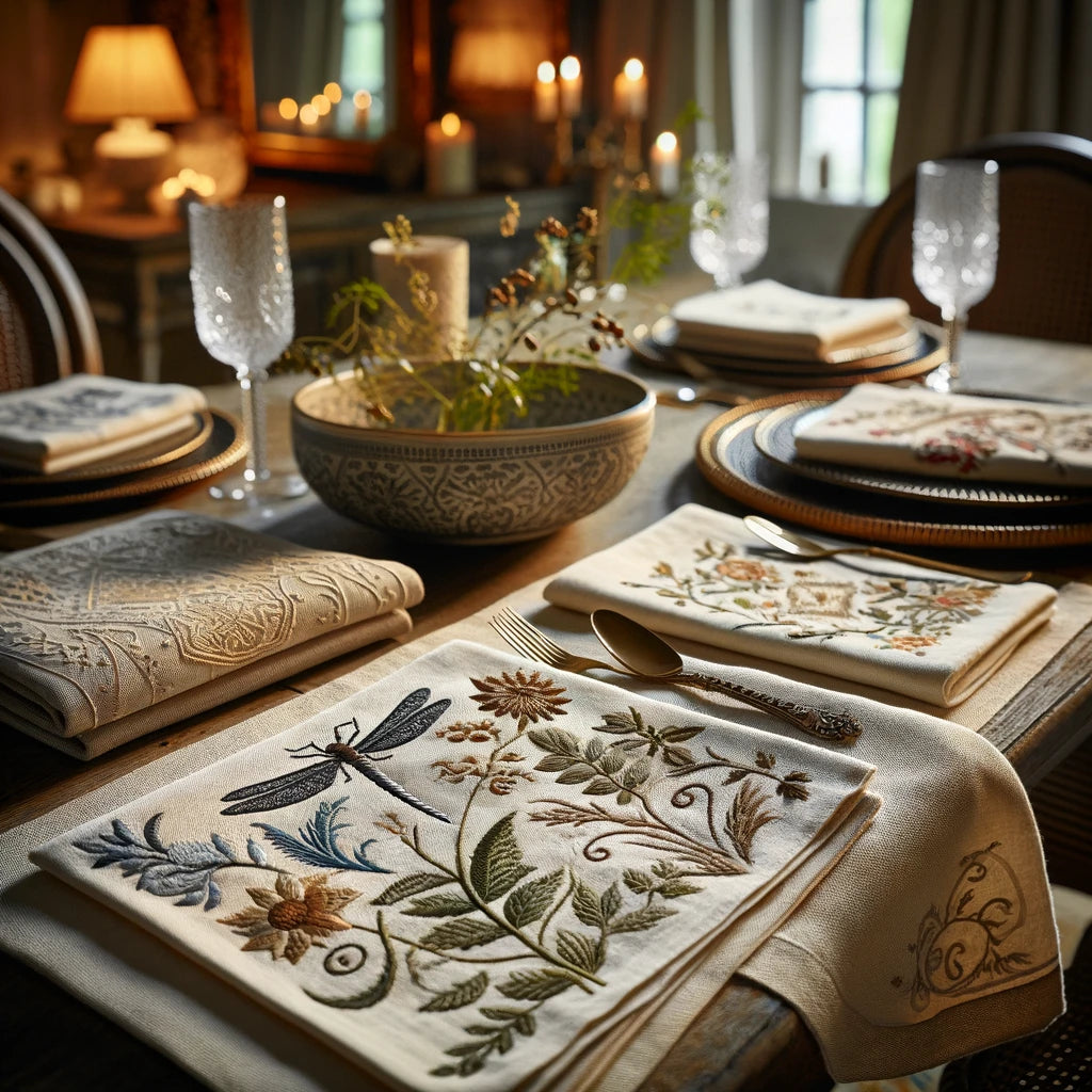 Embroidery Patterns for Linen Napkins
