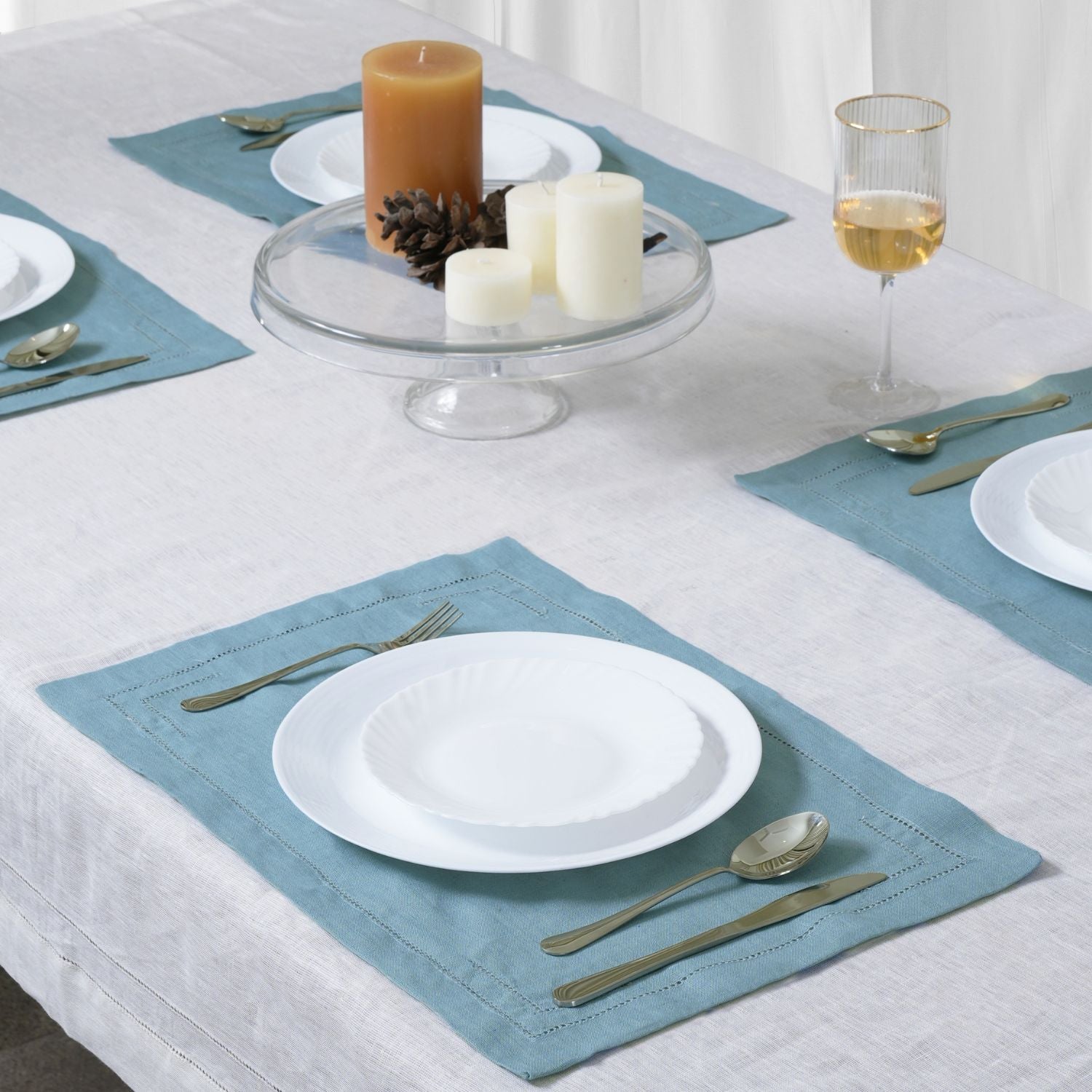 100% Linen Hemstitched Placemats