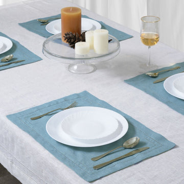 100% Linen Hemstitched Placemats