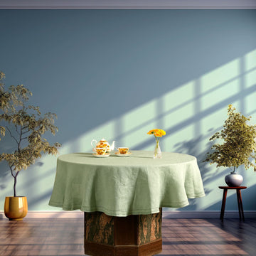 100% Linen Round Hemstitched Tablecloths