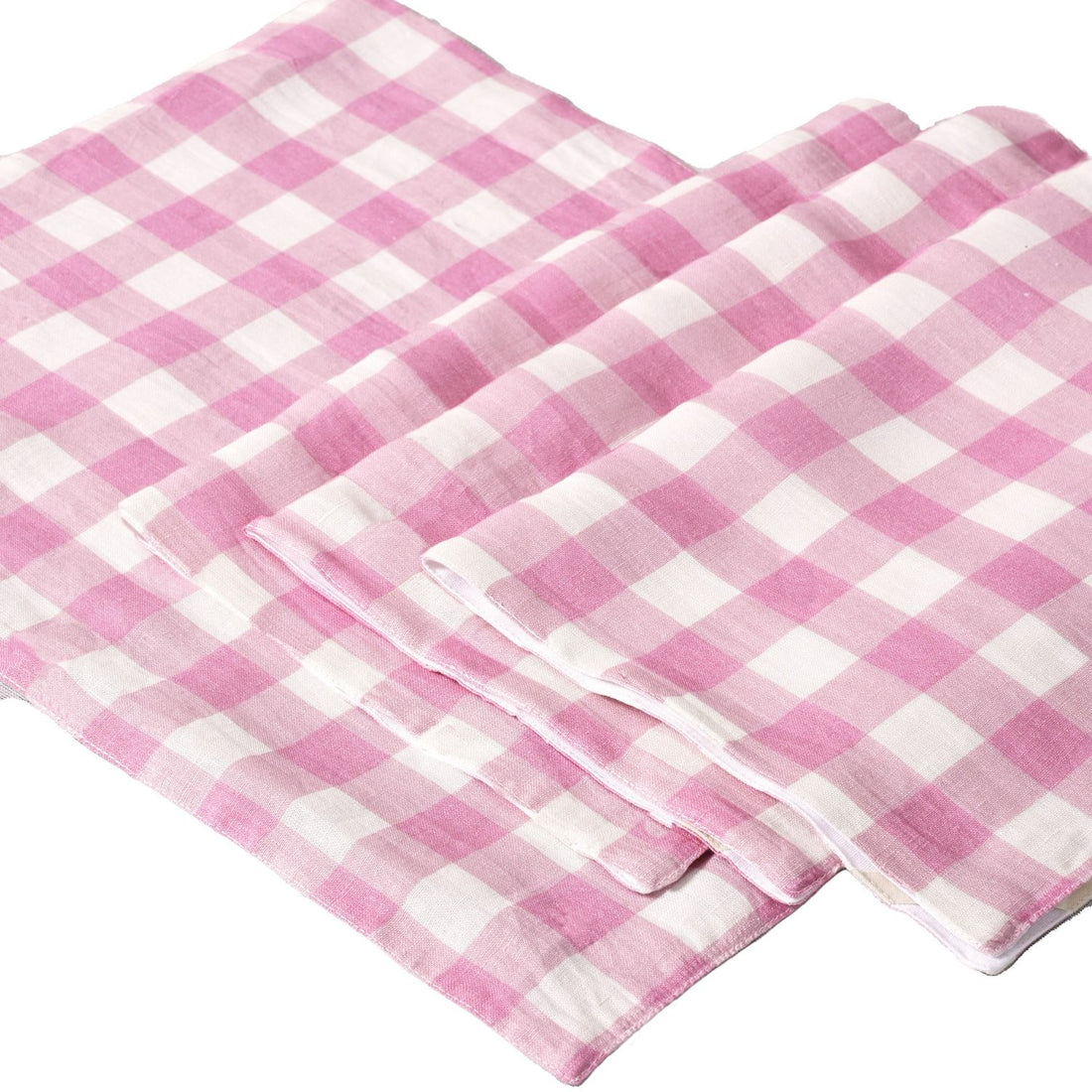 Pink Buffalo Check 100% Linen Placemats