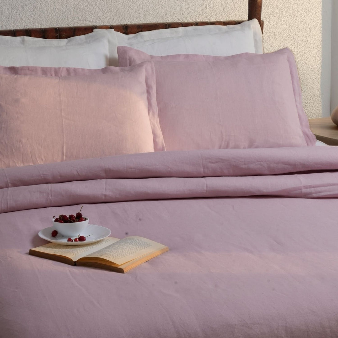 Dusty Rose Linen Duvet Cover Set