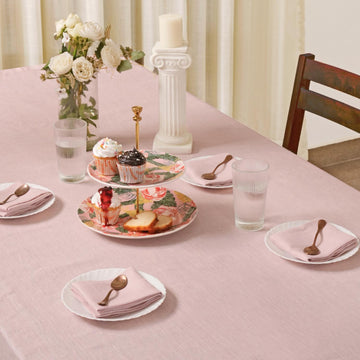 Dusty Rose 100% Linen Plain Napkins