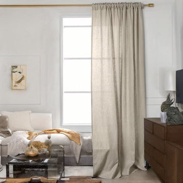 Natural Linen Semi-Sheer Curtains | Custom Length | BlueFlowerCo
