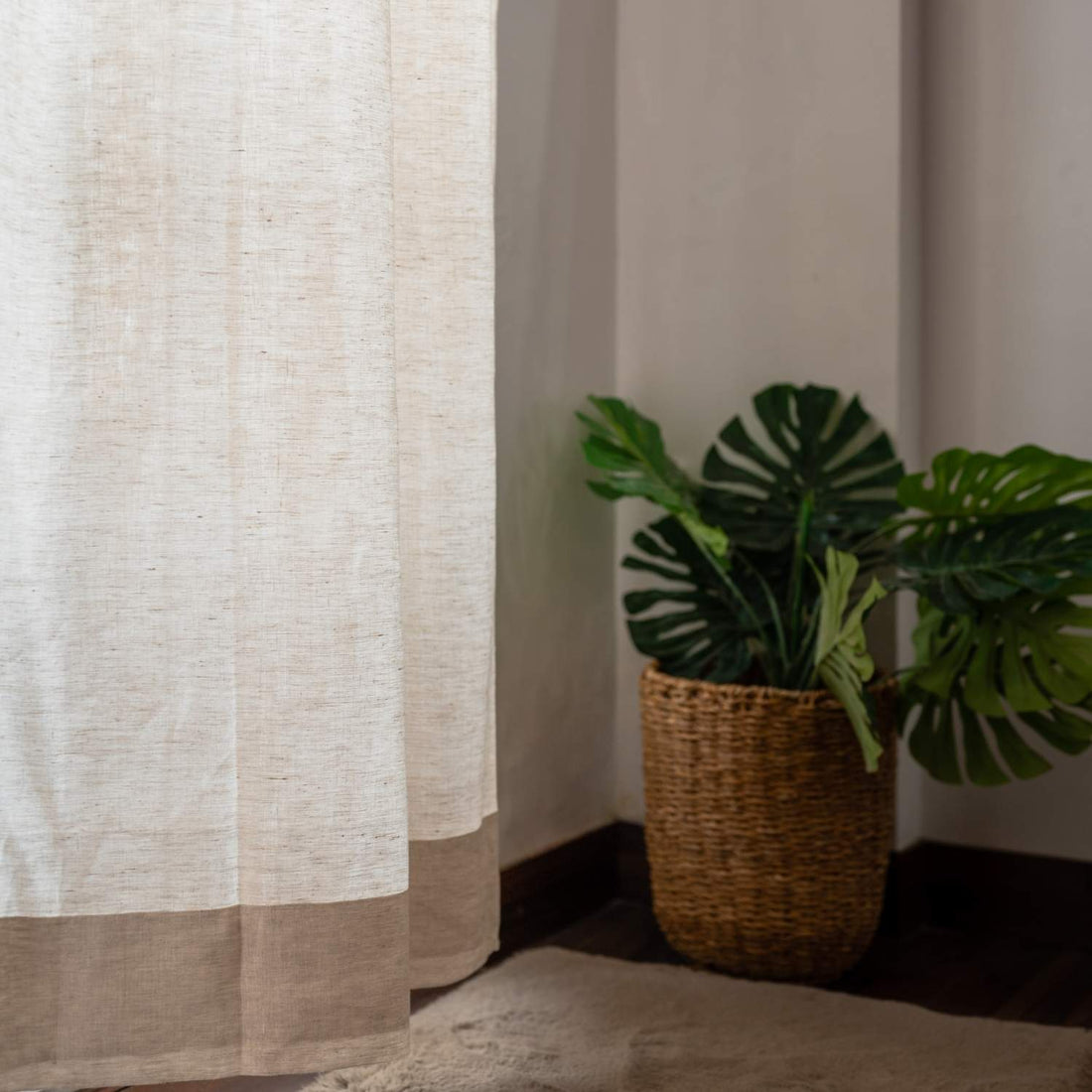 Natural 100% Linen Semi-Sheer Curtains (In Stock)