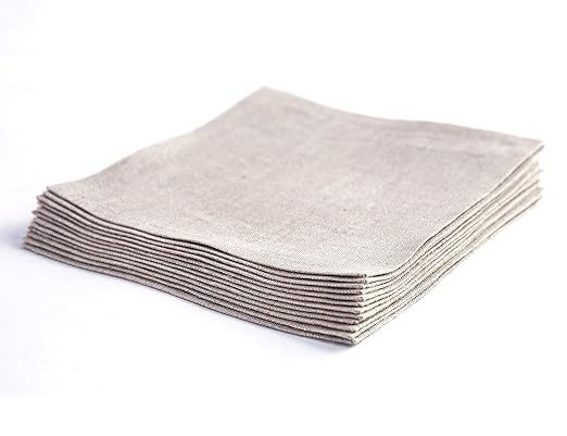 Pure Linen Cocktail Napkins | Natural 6"x6" | Set of 50