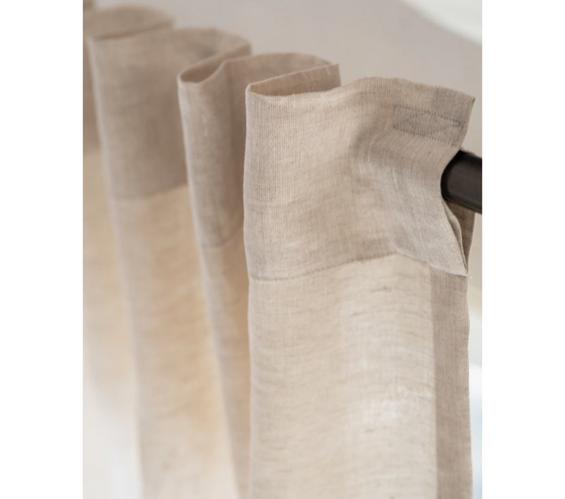 Linen Semi-Sheer Curtain in Light Natural